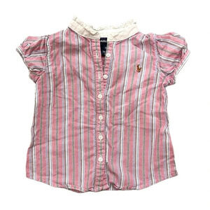 Ralph Lauren Girl’s Puff Sleeve Striped Button Down Shirt
